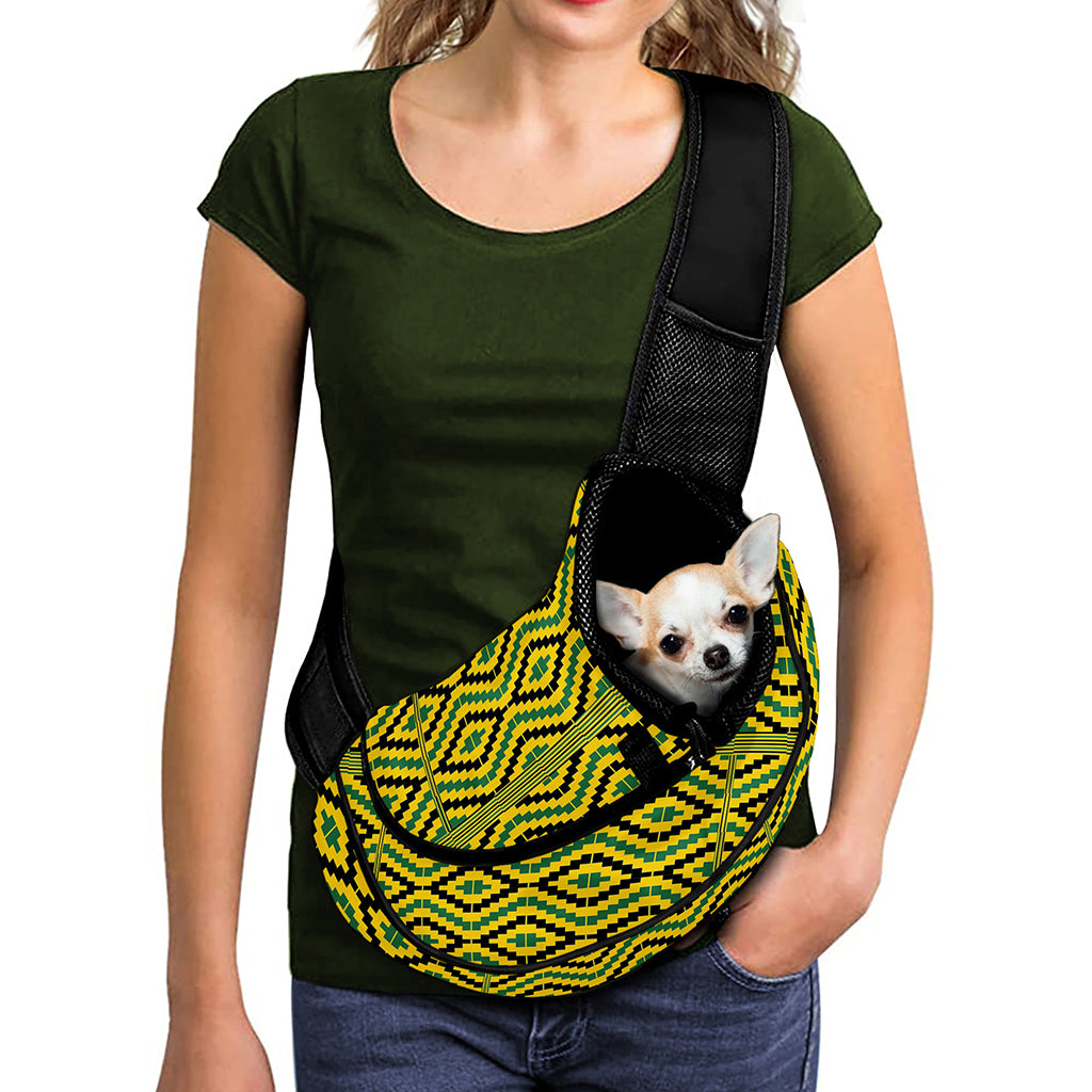 Kente African Pattern Print Pet Sling Carrier