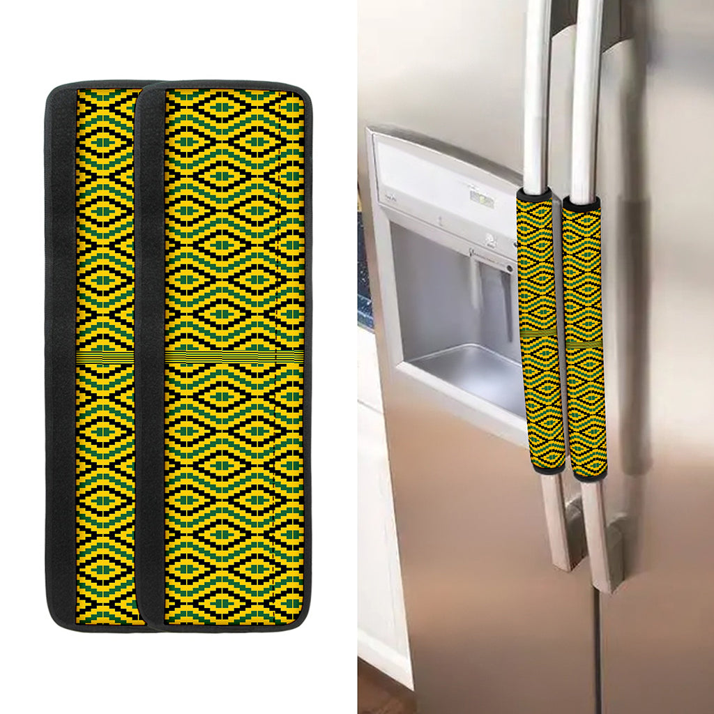 Kente African Pattern Print Refrigerator Handle Covers