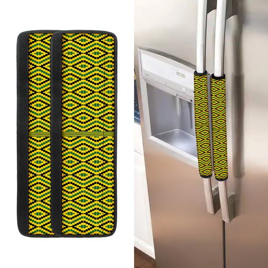 Kente African Pattern Print Refrigerator Handle Covers