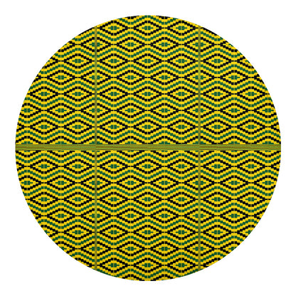 Kente African Pattern Print Round Blanket