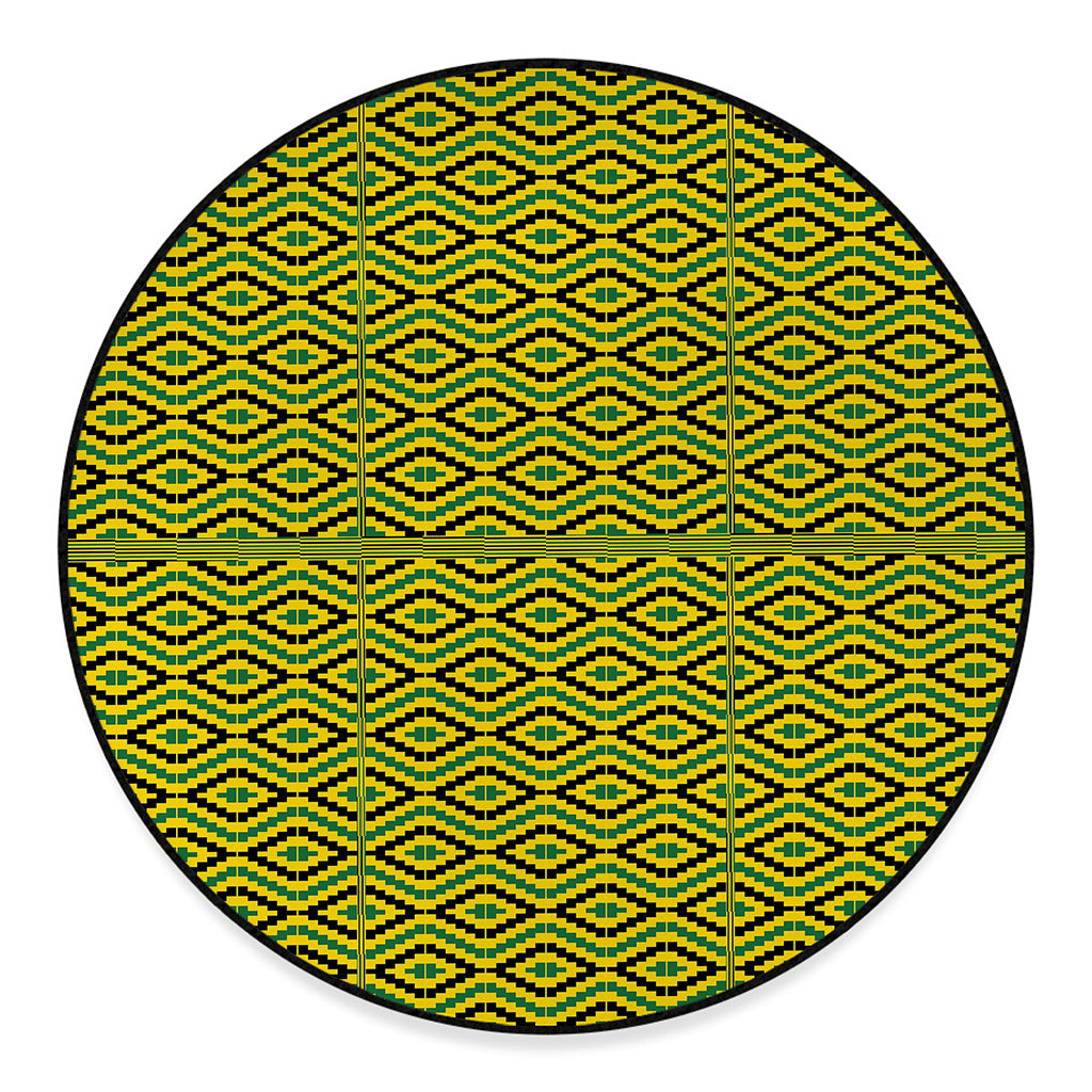 Kente African Pattern Print Round Floor Mat