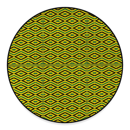 Kente African Pattern Print Round Floor Mat
