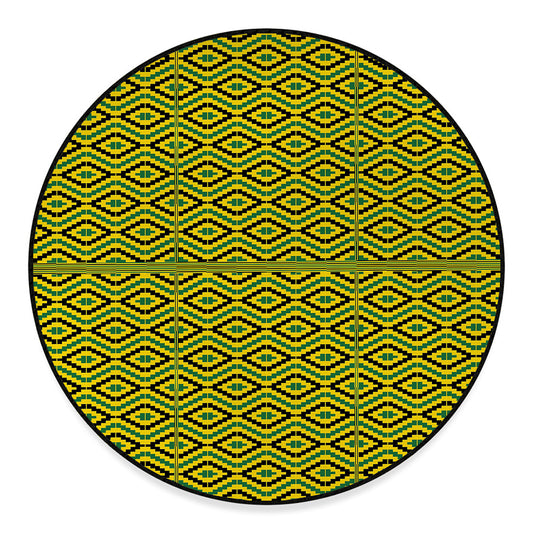 Kente African Pattern Print Round Floor Mat