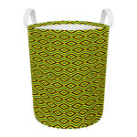 Kente African Pattern Print Round Laundry Basket