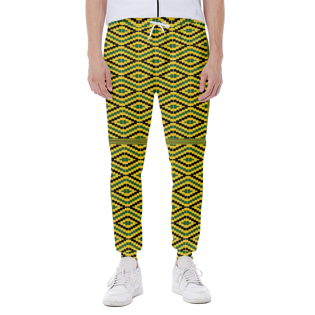 Kente African Pattern Print Scuba Joggers