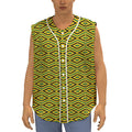 Kente African Pattern Print Sleeveless Baseball Jersey