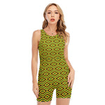 Kente African Pattern Print Sleeveless One Piece Swimsuit