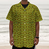 Kente African Pattern Print Textured Short Sleeve Shirt