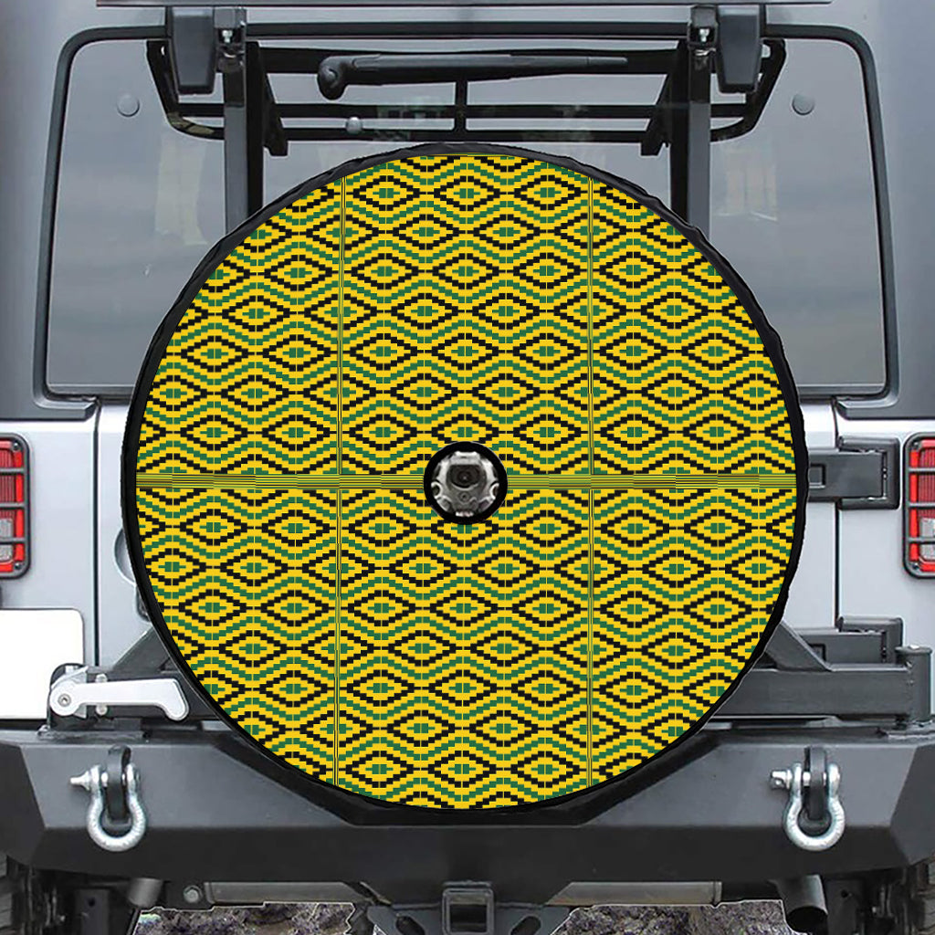 Kente African Pattern Print Tire Cover With Camera Hole