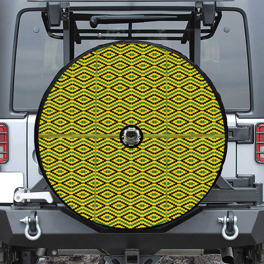 Kente African Pattern Print Tire Cover With Camera Hole