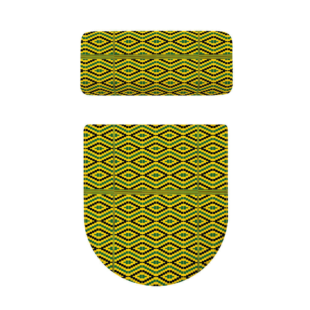 Kente African Pattern Print Toilet Lid And Tank Cover Set