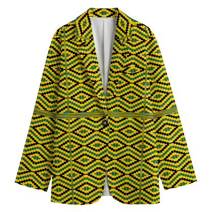 Kente African Pattern Print Women's Blazer