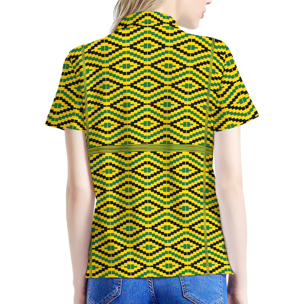 Kente African Pattern Print Women's Polo Shirt