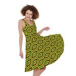 Kente African Pattern Print Women's Sleeveless Dress