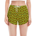 Kente African Pattern Print Women's Split Running Shorts