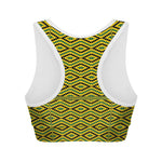 Kente African Pattern Print Women's Sports Bra