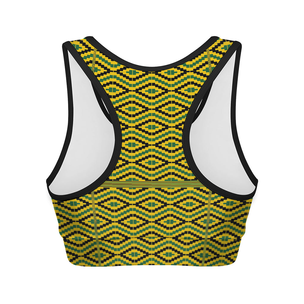 Kente African Pattern Print Women's Sports Bra