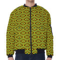 Kente African Pattern Print Zip Sleeve Bomber Jacket
