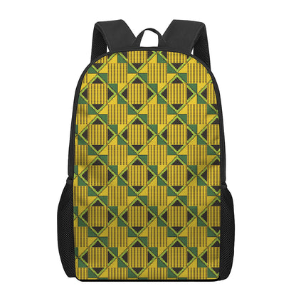 Kente Ethnic Pattern Print 17 Inch Backpack