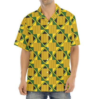 Kente Ethnic Pattern Print Aloha Shirt
