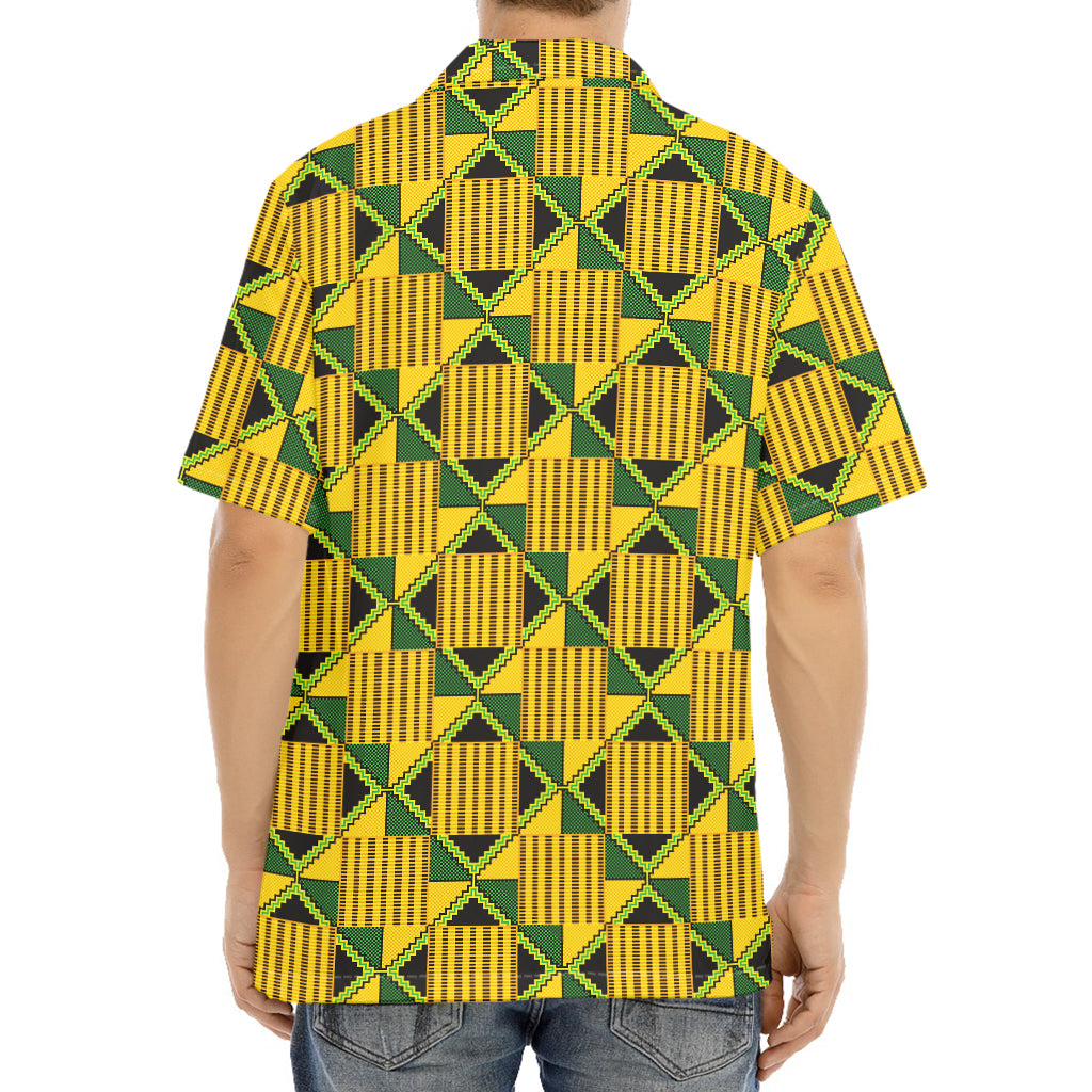 Kente Ethnic Pattern Print Aloha Shirt