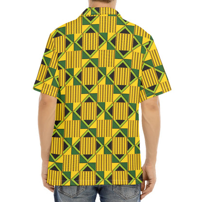 Kente Ethnic Pattern Print Aloha Shirt