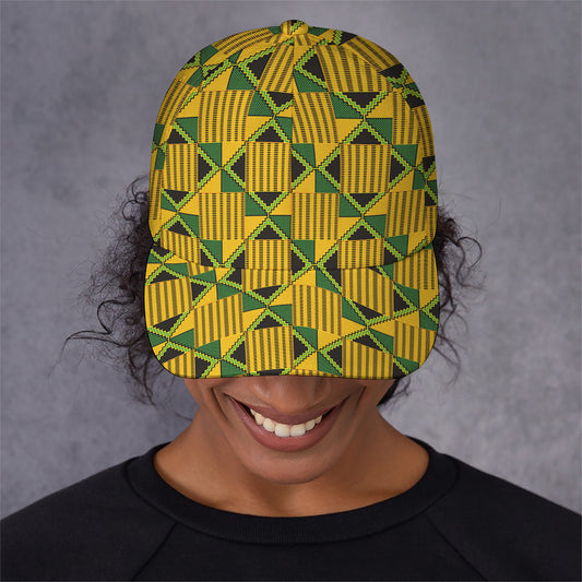 Kente Ethnic Pattern Print Baseball Cap