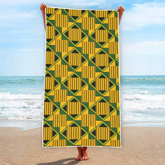 Kente Ethnic Pattern Print Beach Towel