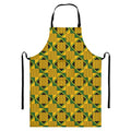 Kente Ethnic Pattern Print Bib Apron With Pocket