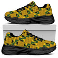 Kente Ethnic Pattern Print Black Chunky Shoes
