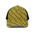 Kente Ethnic Pattern Print Black Mesh Trucker Hat