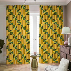 Kente Ethnic Pattern Print Blackout Pencil Pleat Curtains