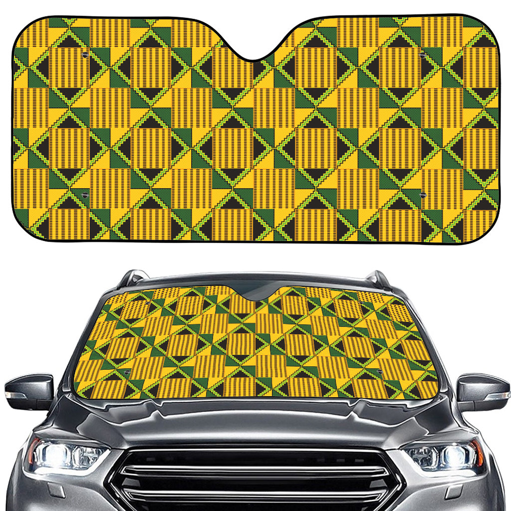 Kente Ethnic Pattern Print Car Windshield Sun Shade