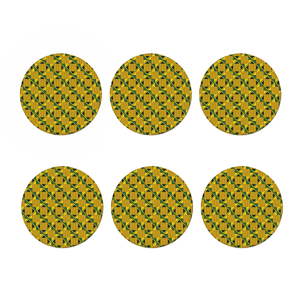 Kente Ethnic Pattern Print Coaster Set