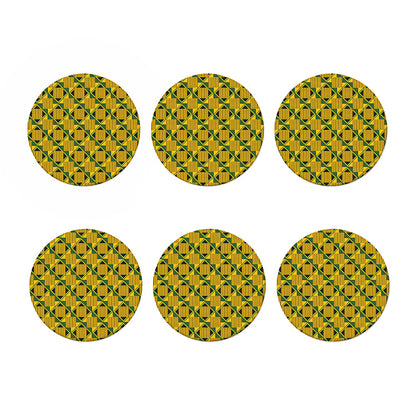 Kente Ethnic Pattern Print Coaster Set