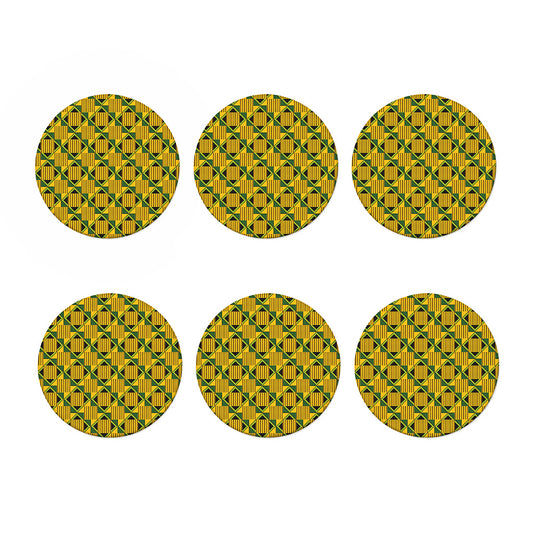 Kente Ethnic Pattern Print Coaster Set