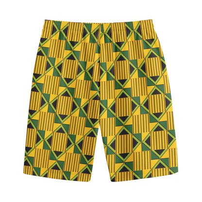 Kente Ethnic Pattern Print Cotton Shorts