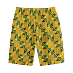 Kente Ethnic Pattern Print Cotton Shorts