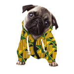 Kente Ethnic Pattern Print Dog Zip Up Hoodie