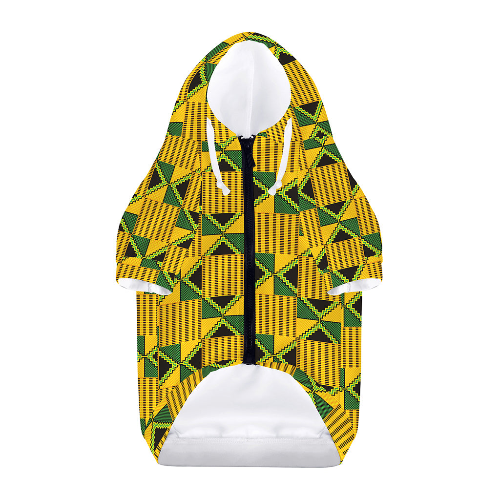 Kente Ethnic Pattern Print Dog Zip Up Hoodie