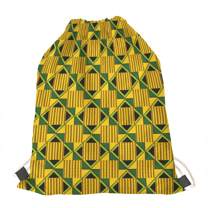 Kente Ethnic Pattern Print Drawstring Bag