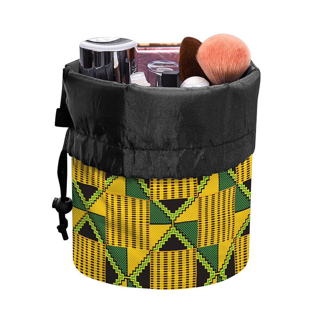 Kente Ethnic Pattern Print Drawstring Makeup Bag