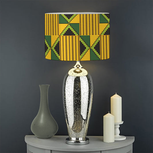 Kente Ethnic Pattern Print Drum Lamp Shade