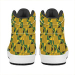 Kente Ethnic Pattern Print High Top Leather Sneakers