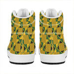 Kente Ethnic Pattern Print High Top Leather Sneakers