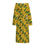 Kente Ethnic Pattern Print Hooded Bathrobe
