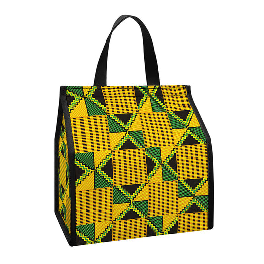 Kente Ethnic Pattern Print Insulated Lunch Tote