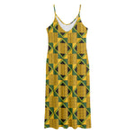 Kente Ethnic Pattern Print Jersey Midi Cami Dress