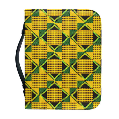 Kente Ethnic Pattern Print Leather Bible Cover