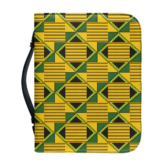Kente Ethnic Pattern Print Leather Bible Cover
